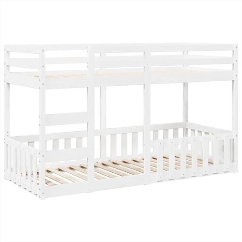 Køjeseng 80x200 cm massivt fyrretræ hvid