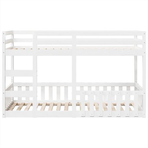 Køjeseng 80x200 cm massivt fyrretræ hvid
