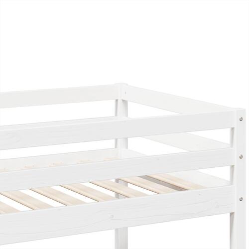 Køjeseng 80x200 cm massivt fyrretræ hvid