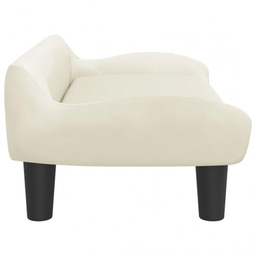Børnesofa i velour - 70×40×24 cm, cremefarvet