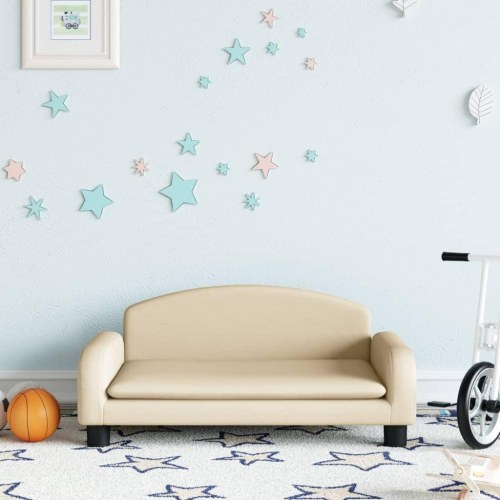 Børnesofa i stof - 70 × 45 × 30 cm, cremefarvet
