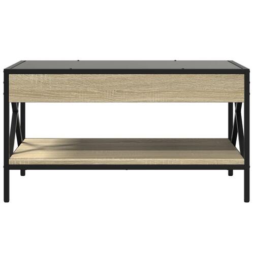 Sofabord med Infinity LED-lys 70x50x38 cm sonoma-eg