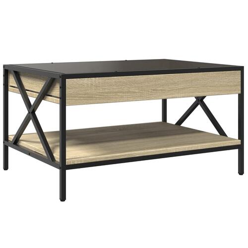 Sofabord med Infinity LED-lys 70x50x38 cm sonoma-eg