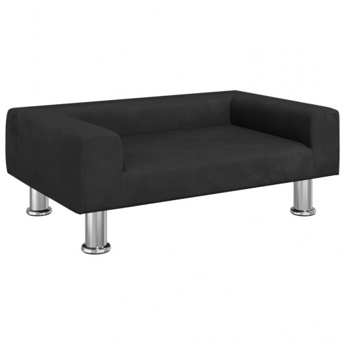 Hundeseng i velour - sort, 70 × 45 × 26,5 cm