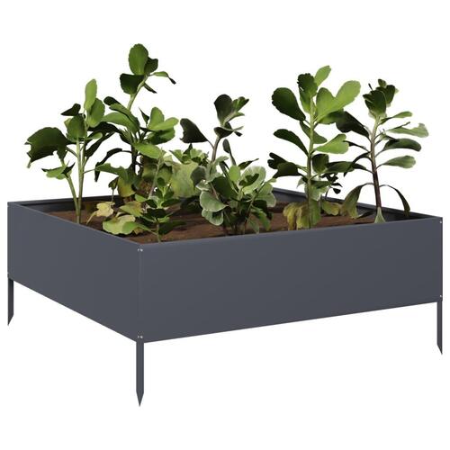 Højbed 100x100x25 cm stål antracitgrå