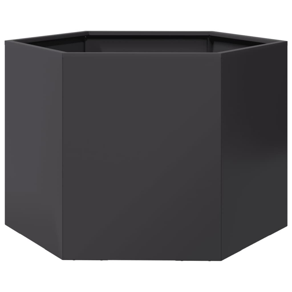 Plantekasse 69x60x45 cm sekskantet stål sort