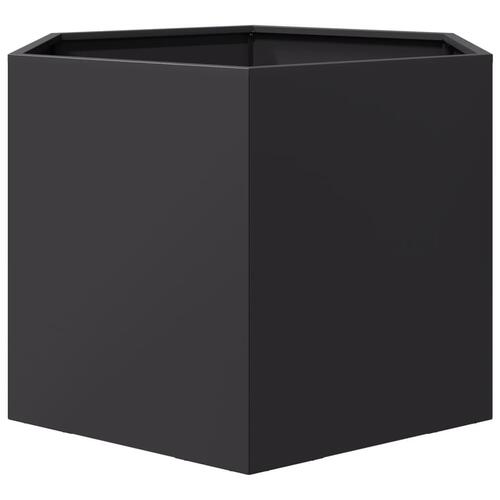 Plantekasse 69x60x45 cm sekskantet stål sort