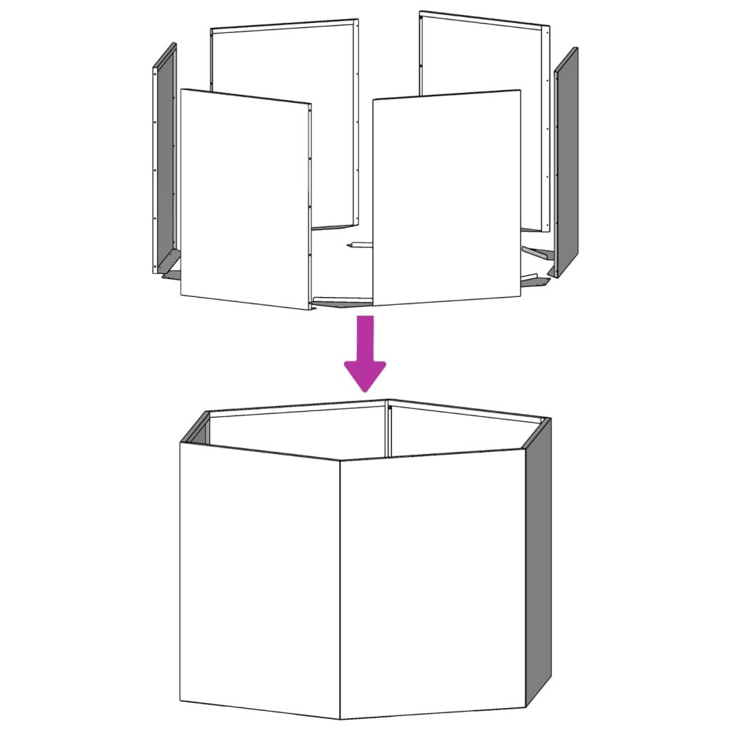 Plantekasse 69x60x45 cm sekskantet stål sort
