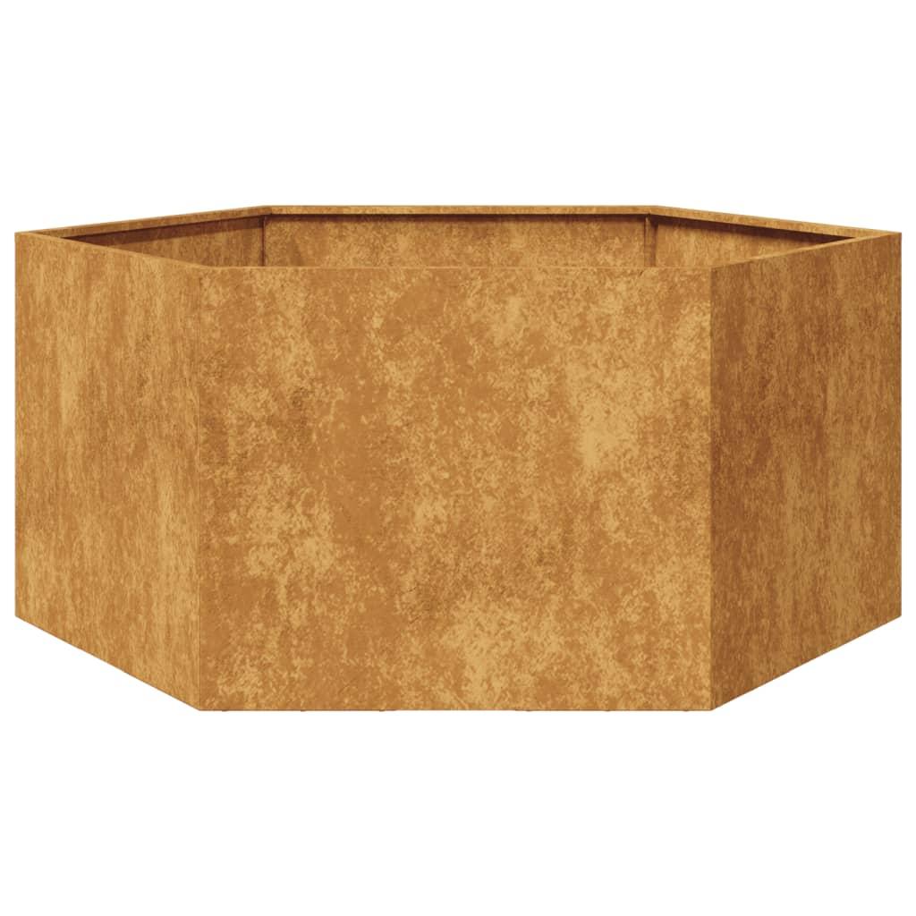 Plantekasse 104x90x45 cm sekskantet cortenstål