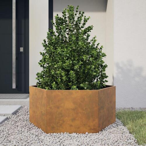 Plantekasse 104x90x45 cm sekskantet cortenstål