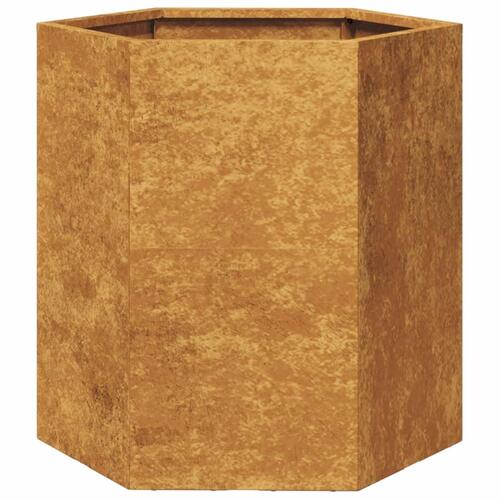 Plantekasser 2 stk. 46x40x45 cm sekskantet cortenstål