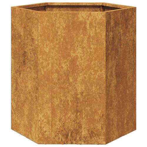 Plantekasser 2 stk. 46x40x45 cm sekskantet cortenstål