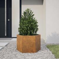 Plantekasse 69x60x45 cm sekskantet cortenstål
