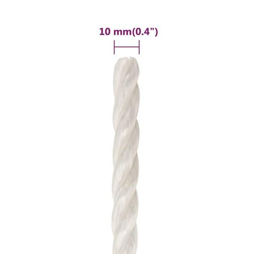 Arbejdsreb 10 mm 100 m polypropylen hvid