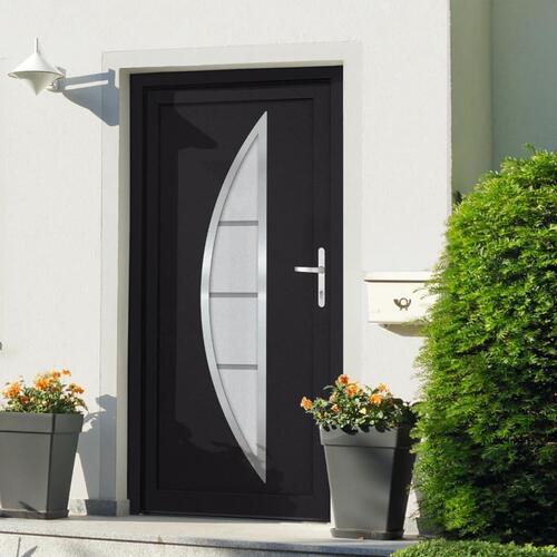 Hoveddør 108x200 cm PVC antracitgrå