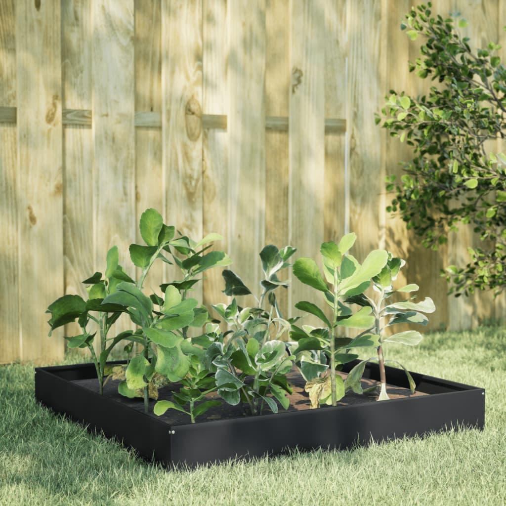 Højbed 100x100x26 cm stål sort
