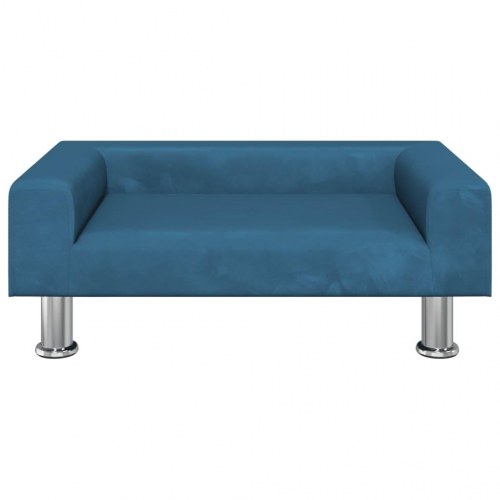Hundeseng i velour - 70 × 45 × 26,5 cm, blå