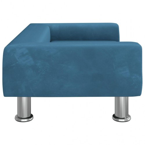 Hundeseng i velour - 70 × 45 × 26,5 cm, blå