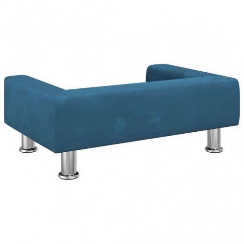 Hundeseng i velour - 70 × 45 × 26,5 cm, blå