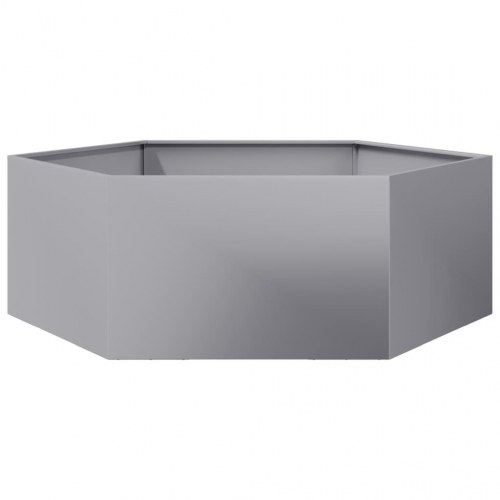 Plantekasse sekskantet i galvaniseret stål - 138 × 120 × 45 cm