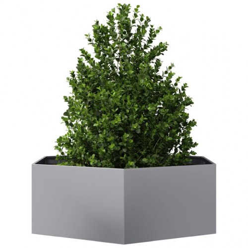 Plantekasse sekskantet i galvaniseret stål - 138 × 120 × 45 cm