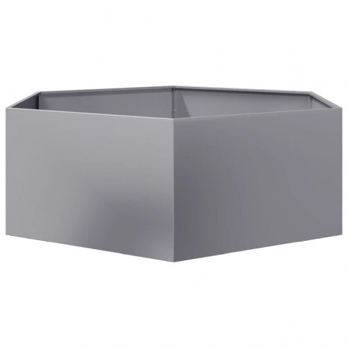 Plantekasse sekskantet i galvaniseret stål - 138 × 120 × 45 cm