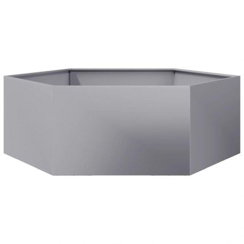 Plantekasse sekskantet i galvaniseret stål - 138 × 120 × 45 cm