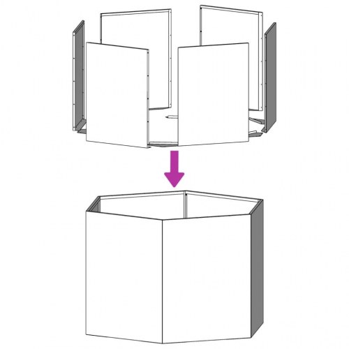 Plantekasse sekskantet i galvaniseret stål - 138 × 120 × 45 cm