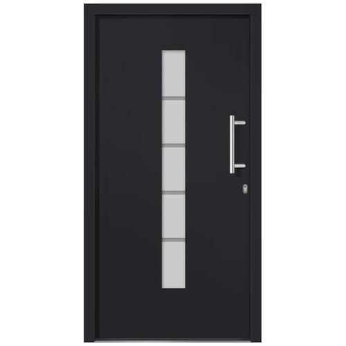 Hoveddør 110x210 cm aluminium og PVC antracitgrå