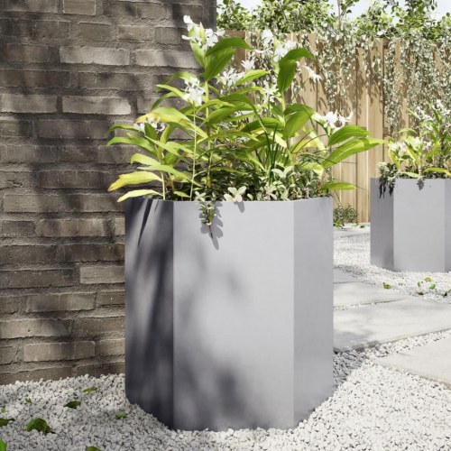 Plantekasse sekskantet 46 × 40 × 45 cm - galvaniseret stål