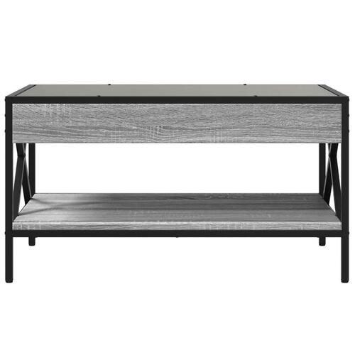 Sofabord med Infinity LED-lys 70x50x38 cm grå sonoma-eg
