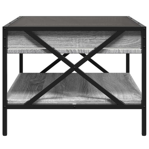Sofabord med Infinity LED-lys 70x50x38 cm grå sonoma-eg
