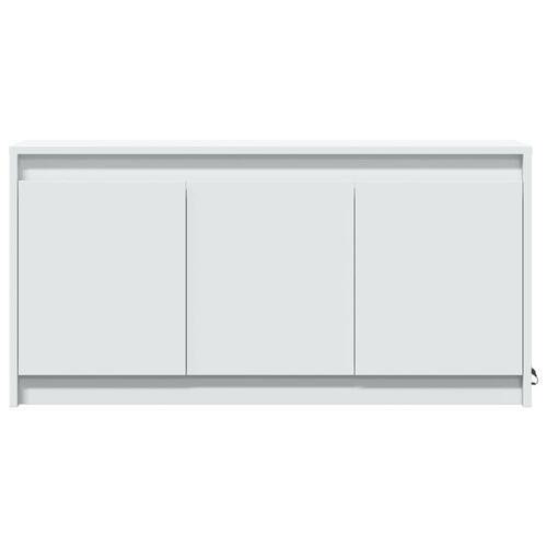 Tv-bord med LED-lys 100x34x50 cm konstrueret træ hvid