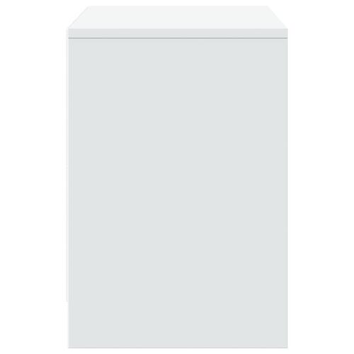 Tv-bord med LED-lys 100x34x50 cm konstrueret træ hvid
