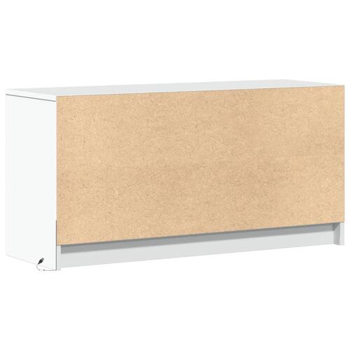 Tv-bord med LED-lys 100x34x50 cm konstrueret træ hvid