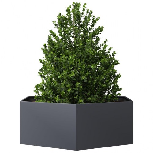 Plantekasse sekskantet i stål - 138 × 120 × 45 cm, antracitgrå