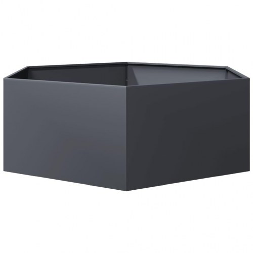 Plantekasse sekskantet i stål - 138 × 120 × 45 cm, antracitgrå