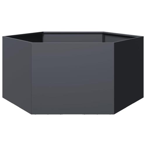 Plantekasse 104x90x45 cm sekskantet stål antracitgrå