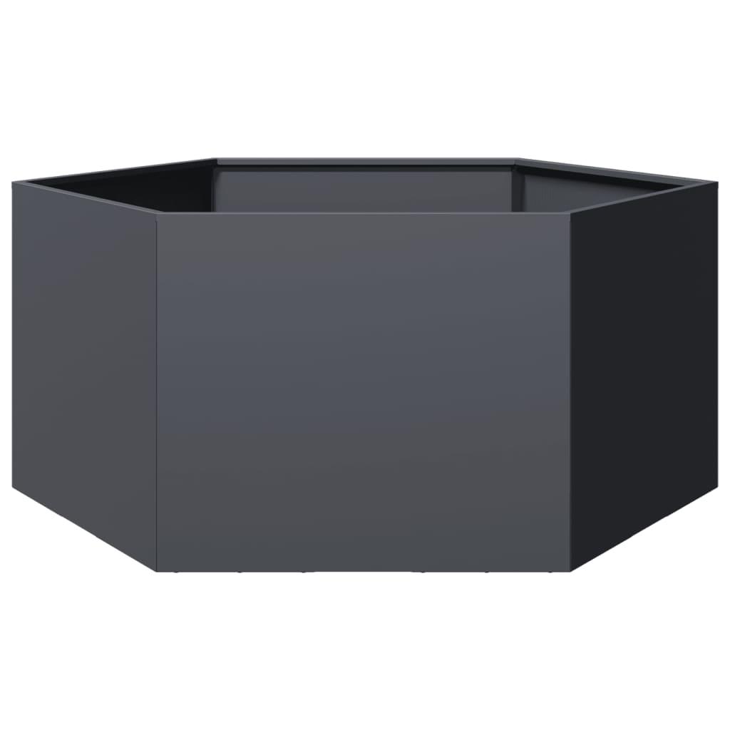Plantekasse 104x90x45 cm sekskantet stål antracitgrå