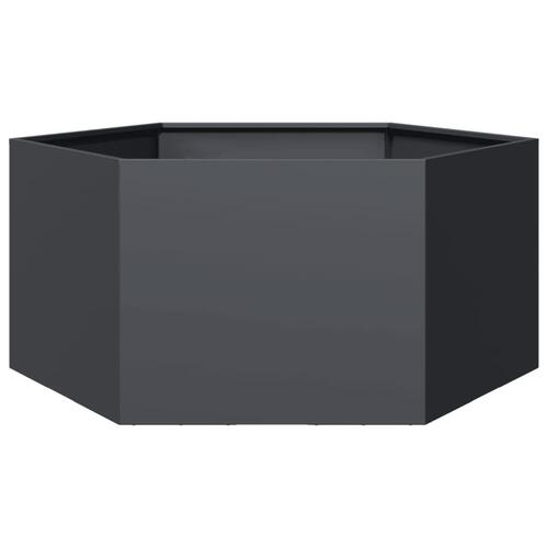 Plantekasse 104x90x45 cm sekskantet stål antracitgrå
