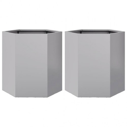 Havekrukker 2 stk 46x40x45cm sekskantet galvaniseret stål sort