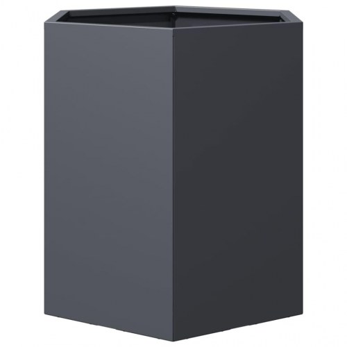 Plantekasse sekskantet i stål - 46×40×45 cm, antracitgrå