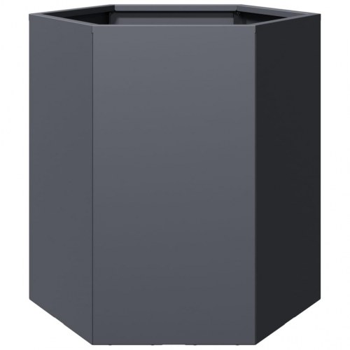 Plantekasse sekskantet i stål - 46×40×45 cm, antracitgrå