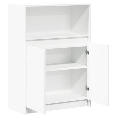 Reol med LED 72x34x100 cm konstrueret træ hvid