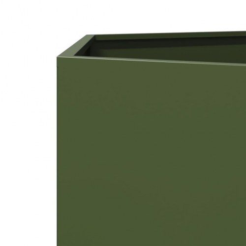 Sekskantet plantekasse i stål 138 × 120 × 45 cm - olivengrøn