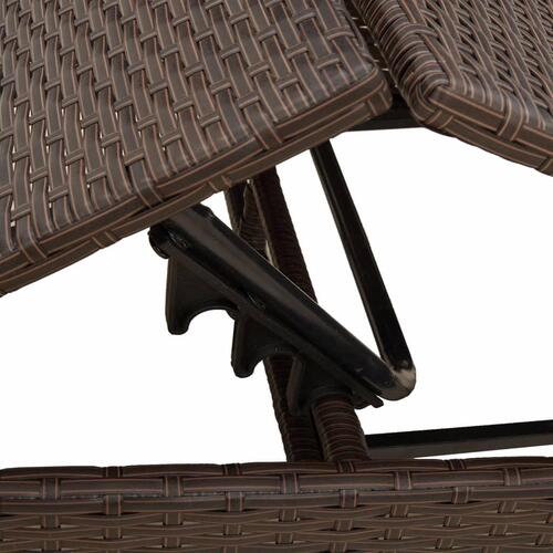 Liggestole 2 stk. med hynder polyrattan brun