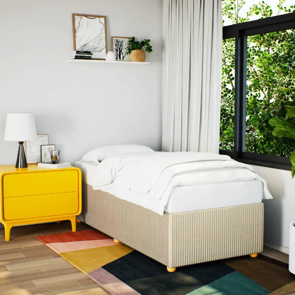 Sengeramme uden madras 80x200 cm - stof, cremefarvet