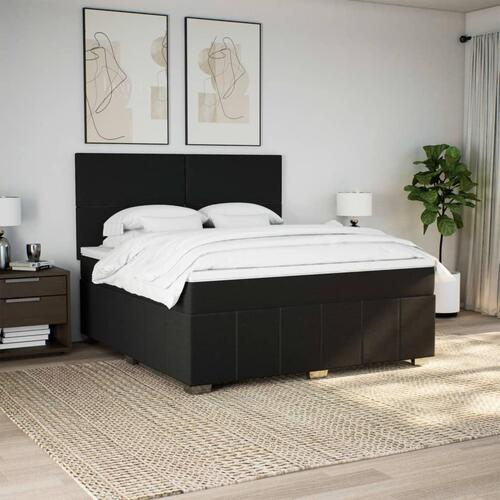 Kontinentalseng med madras 180x200 cm stof sort