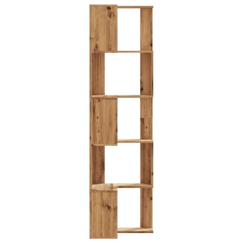 Bogreol til hjørne 50x50x179 cm 5 hylder konstrueret træ eg
