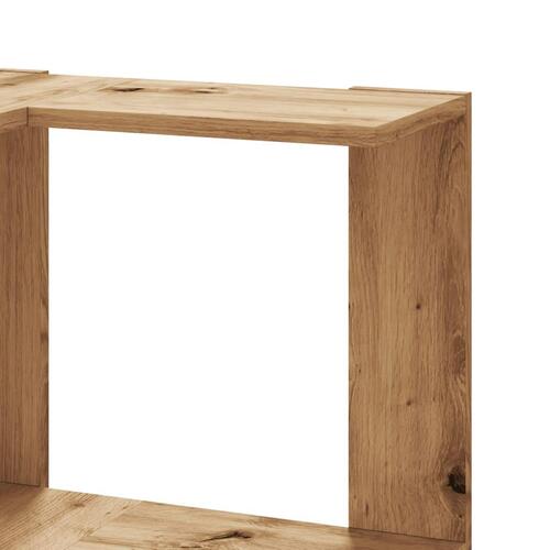 Bogreol til hjørne 50x50x179 cm 5 hylder konstrueret træ eg